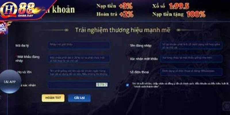 Từng bước đăng ký tài khoản QH88 cho người mới 